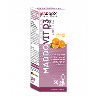 MADDOVIT D3 400 IU / ML ( VITAMIN D3 ) FOOD DUPPLEMENT FOR HEALTHY BONES & JOINTS 30 ML DROPS